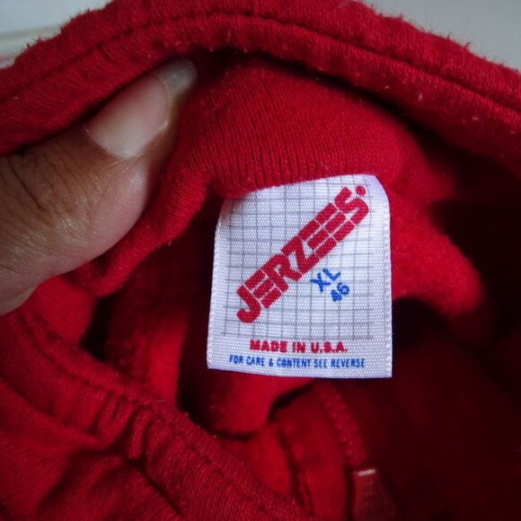 Jerzees Red Half Zip Pullover Sweatshirt Men Size XL 46 with Sandpiper Logo - Picture 4 of 10